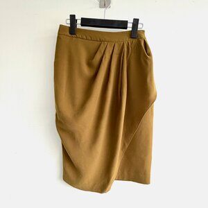 Jousse Paris Mustard Camel Brown Draped Skirt